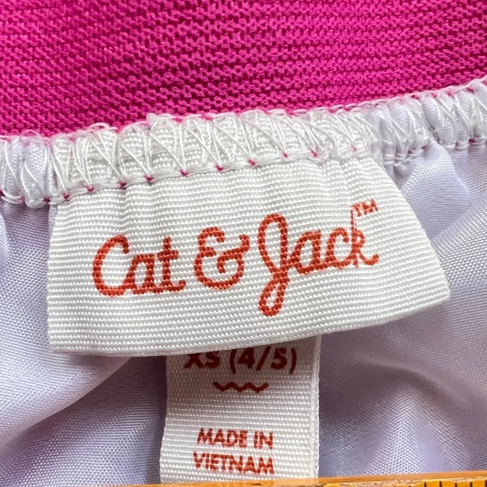 Cat & Jack Sequin Tutu Skirt Kids XS‎ 4/5 Iridescent Pink White Lined